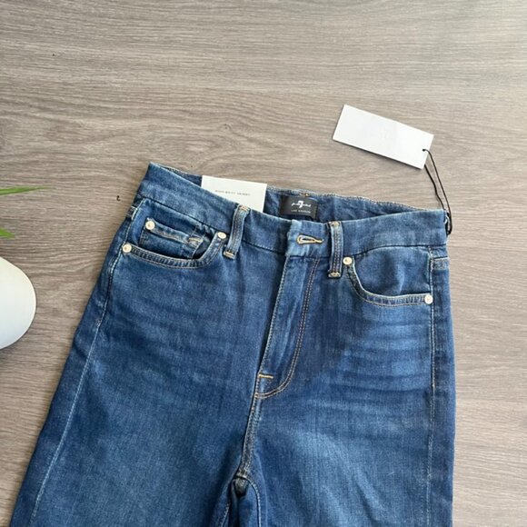 NWT 7 For All Mankind Dark Blue High Rise Skinny Jeans - Picture 2 of 12